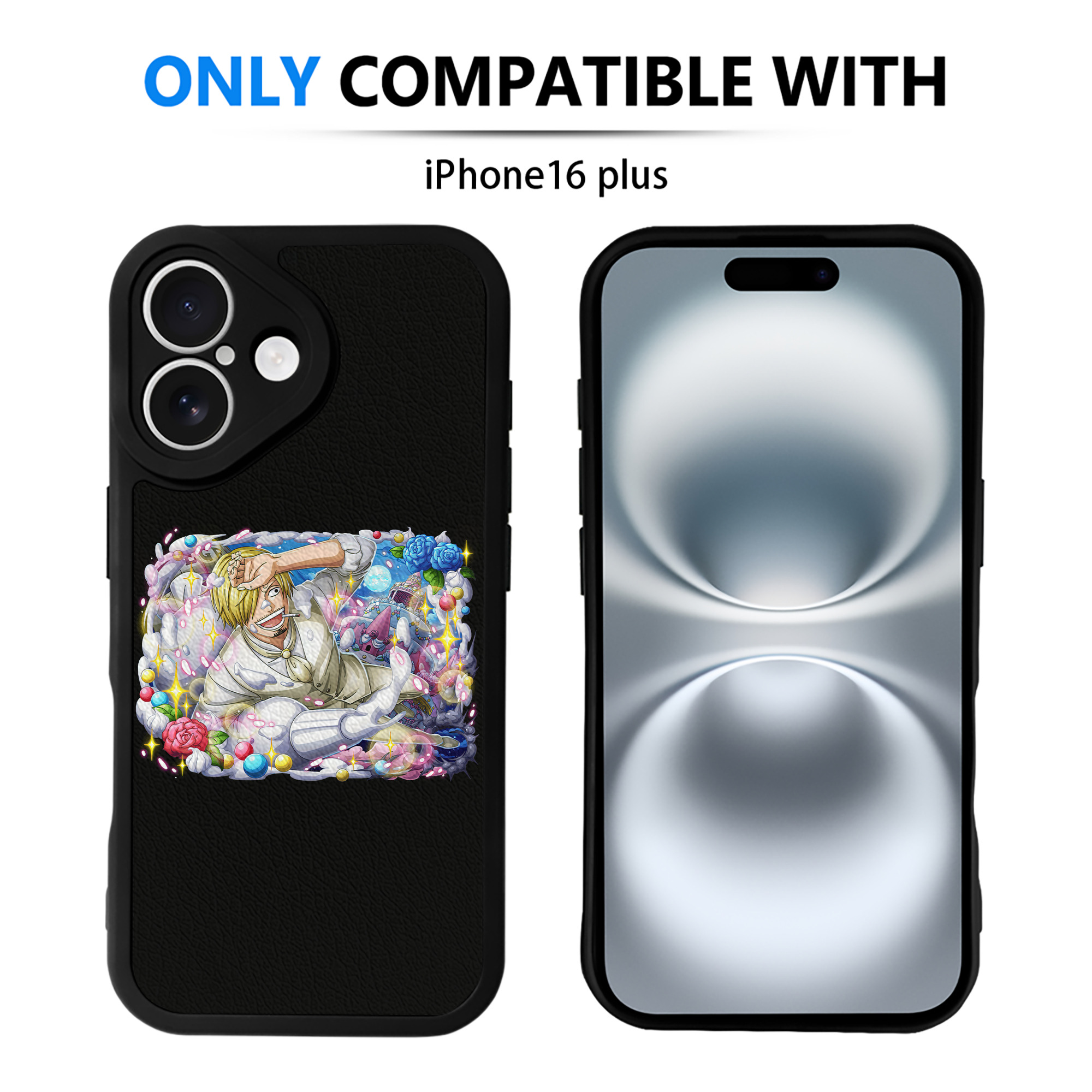 （画像用） ワンピース サンジ ONE PIECE Sanji 【iPhone 16シリーズ対応】シリコンスマホケース（レザー調） 材質：シリコン